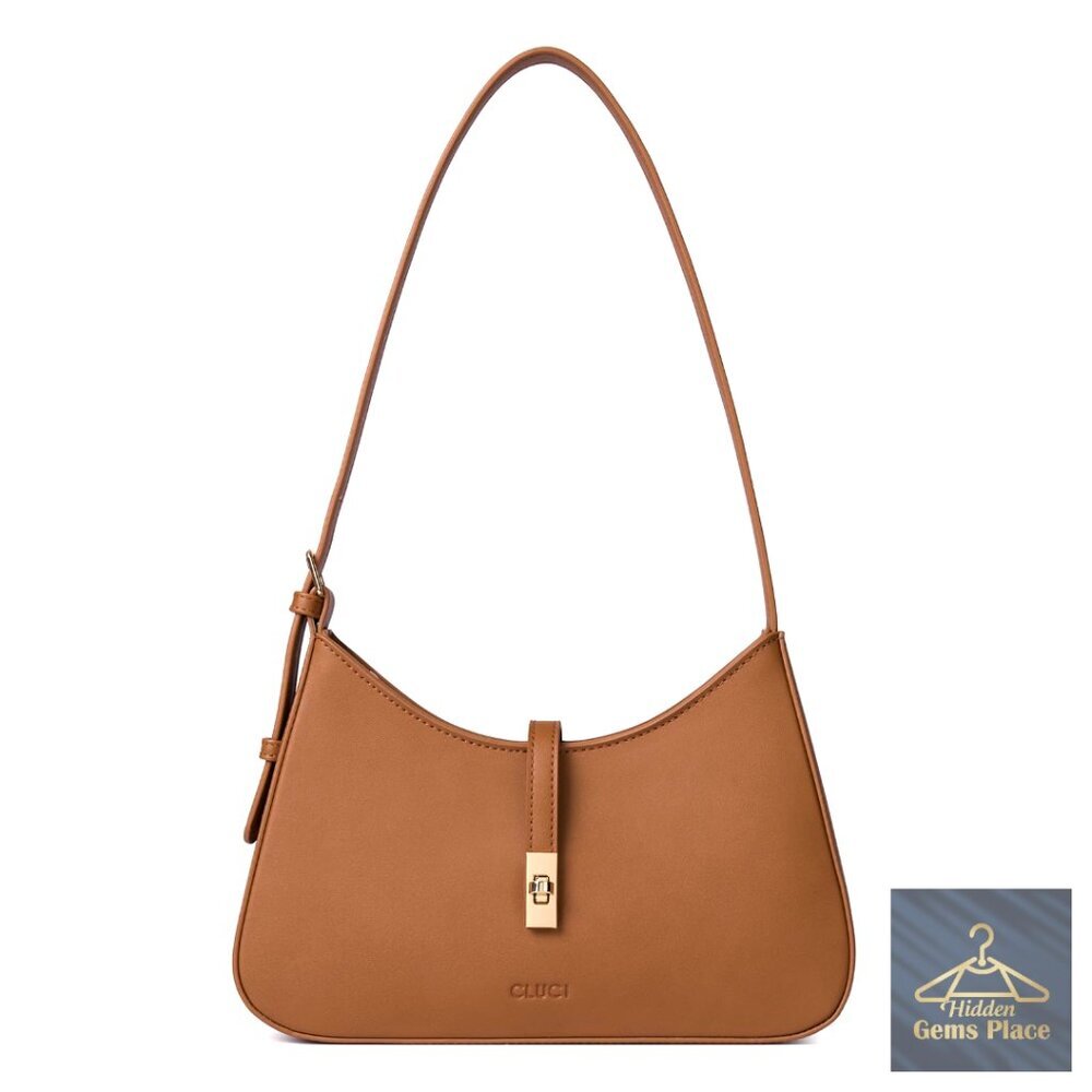 Vegan Leather Hobo Shoulder Bag with Adjustable Crossbody Strap